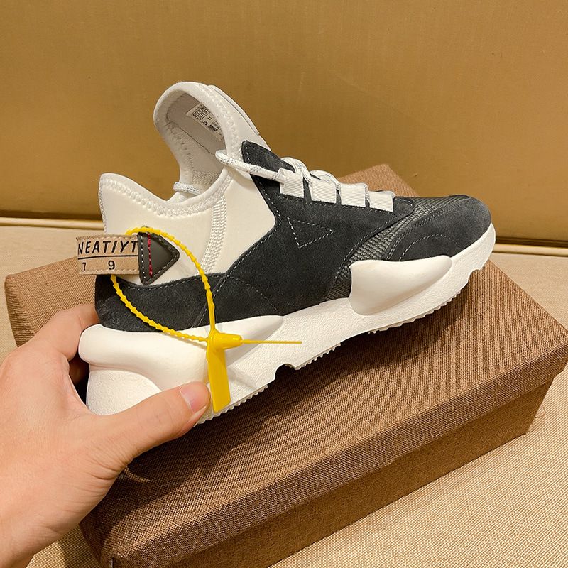 Zapatos deportivos casuales transpirables de cuero genuino con suela gruesa y aumento de altura para hombres_voghion.com