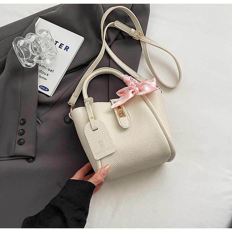 Borsa a mano con chiusura francese tinta unita per donna 2024 nuova borsa a tracolla elegante con tracolla singola e fiocco a farfalla_voghion.com