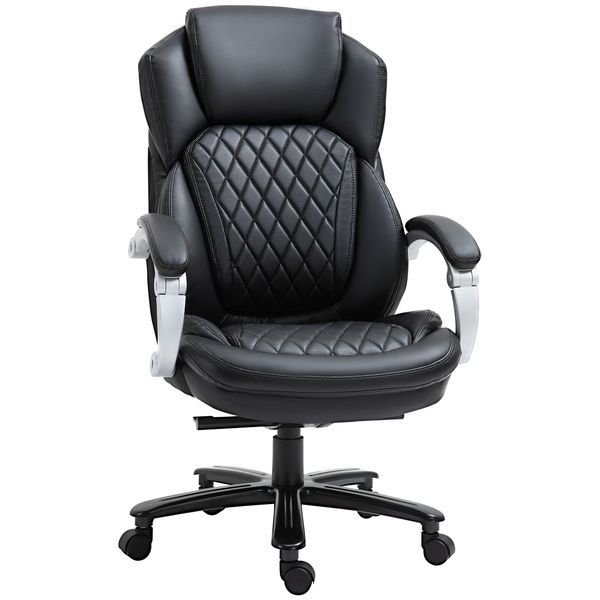 Vinsetto Executive Office Chair Big And Tall High-Back With Adjustable Tilt Angle Thick Padding Black_voghion.com