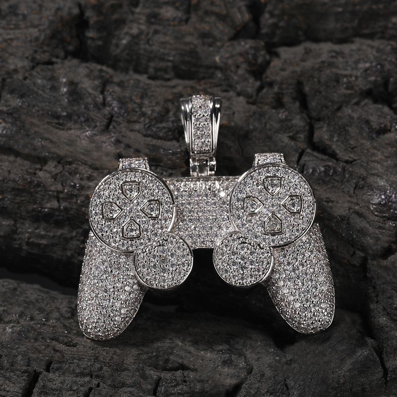 Collier avec pendentif en forme de console de jeu créative de rue, style hip-hop, nouvelle personnalité, dessin animé d'enfance, collier en diamant_voghion.com