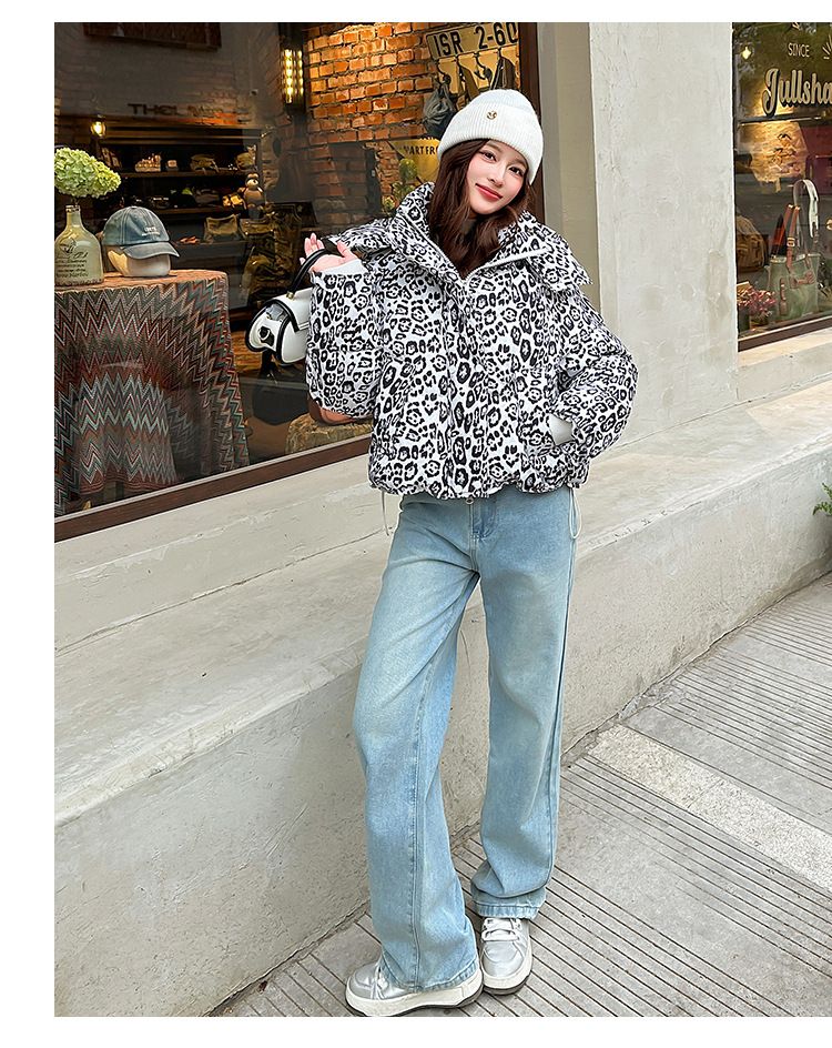 Women Parkas Coats Jackets Zipper Leopard Print Hooded Coat Stand Collar Y2k Streetwear Jacket Work Outerwear Autumn Winter_voghion.com