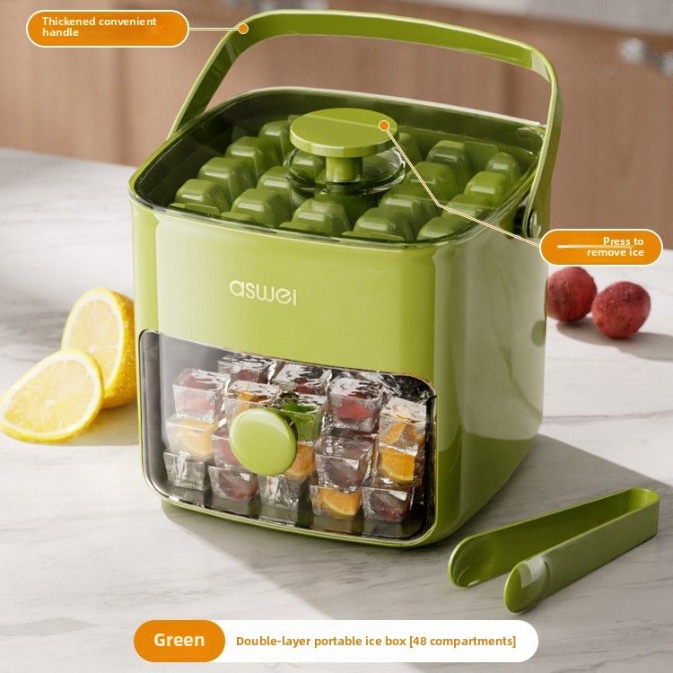 48 mreža dvostruke preše za led, kalup za kocke leda, kutija za led, smrznuti artefakt hokeja na ledu, abrazivi velikog kapaciteta za pohranu leda, kućanski hladnjak prehrambene kvalitete_voghion.com