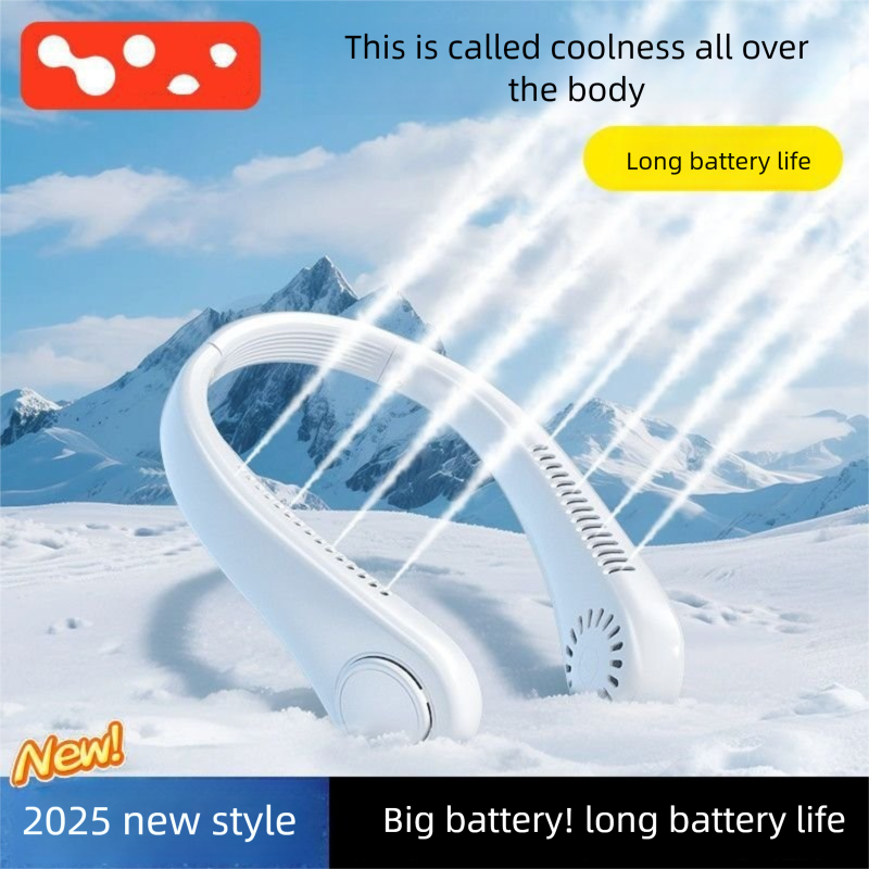The Neck-hanging Silent, Safe, Bladeless It Is A Small Cooling Fan Students And Provides Strong Wind Force For Outdoor_voghion.com