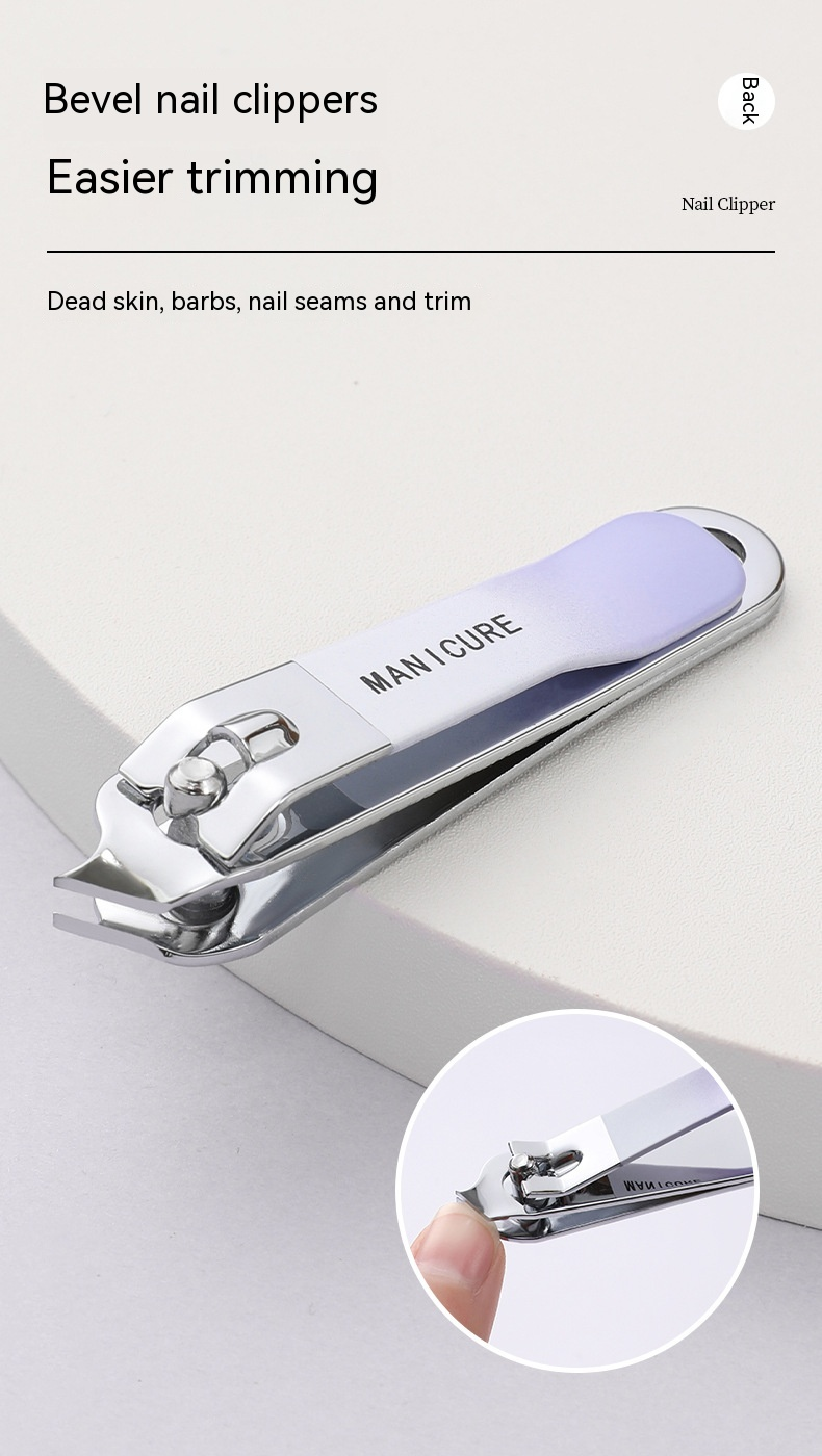 Set tagliaunghie portatile con tagliaunghie a colori sfumati, riparazione unghie e piedi in acciaio inossidabile, lima per unghie professionale e kit per nail art_voghion.com