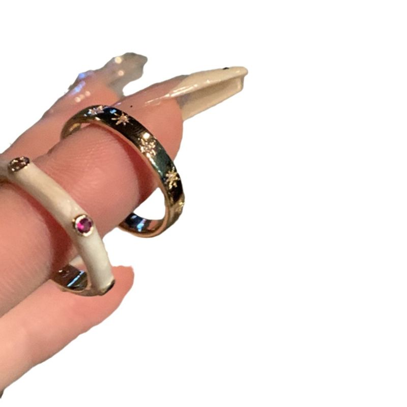 Copying Homework, Stacking And Wearing Are Really Amazing~Colored Zircon Drop Glaze Light Luxury Mang Star Women's_voghion.com