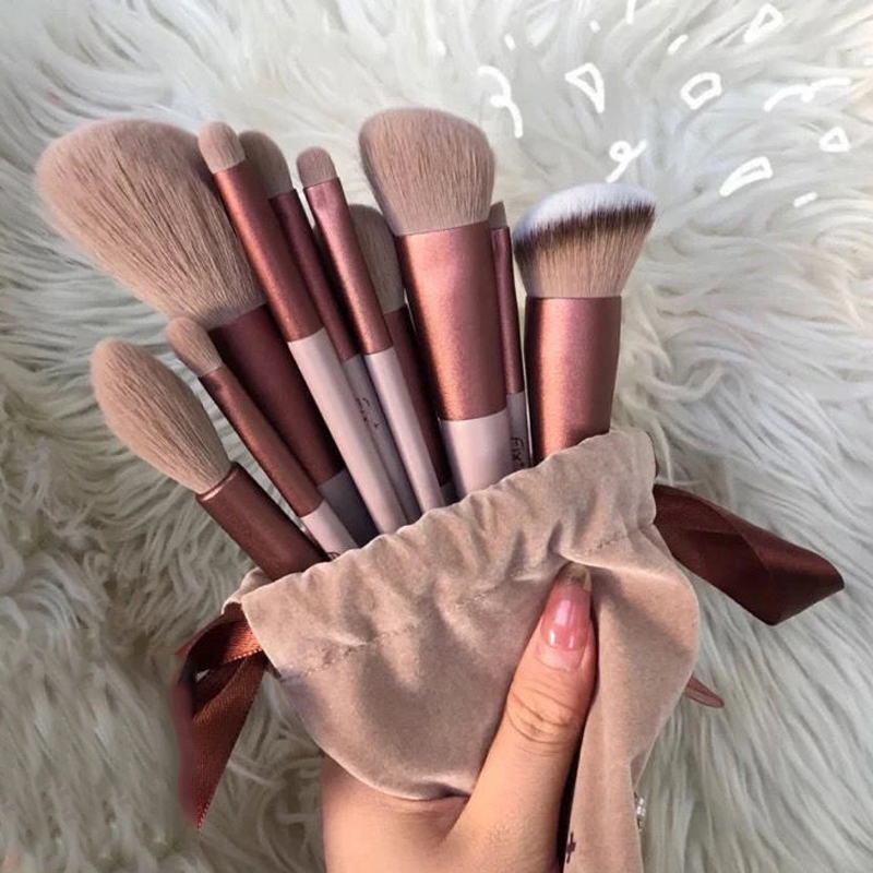 Fluffy Makeup 13 kpl sivellinsarja meikkipeitevoide sivellin poskipuna Loose Powder Brush luomiväri Foundation Make U_voghion.com