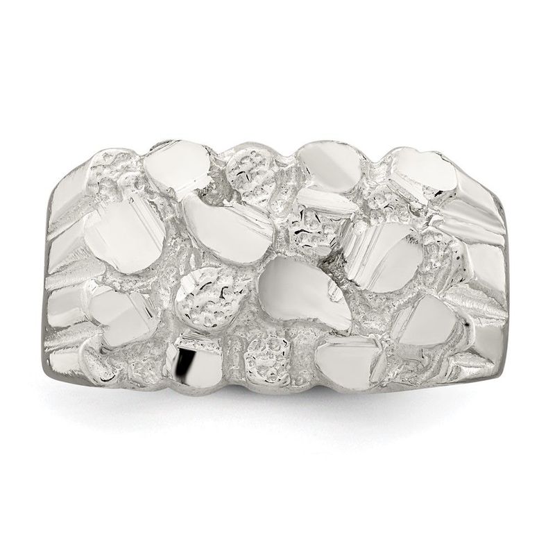 Sterling Silver Men's Nugget Ring_voghion.com