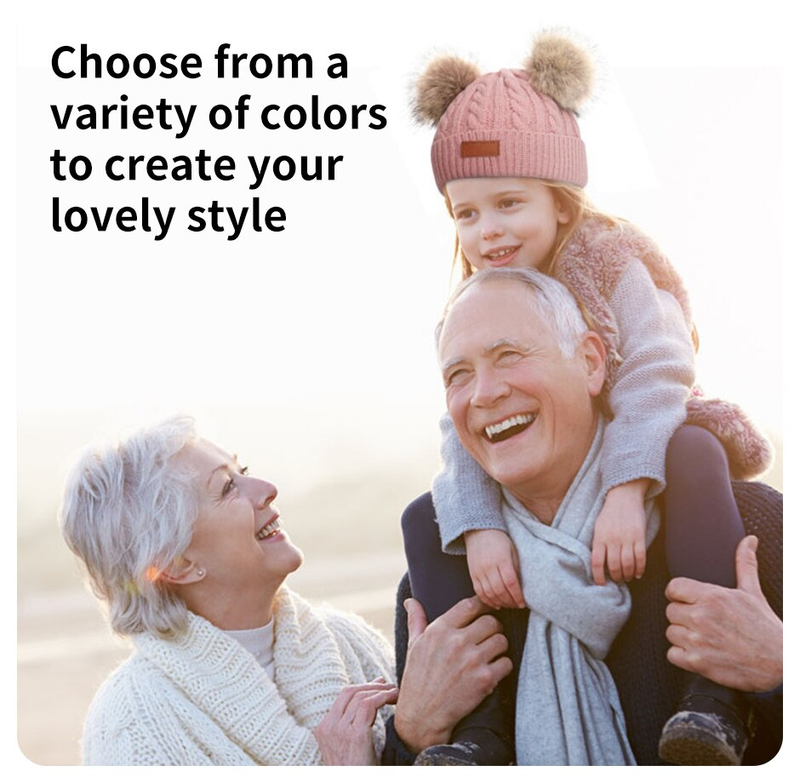 Bonito gorro de lana doble con pompón para bebé, gorro cálido para niños, gorros de otoño e invierno para niños y niñas, gorros tejidos más cálidos_voghion.com