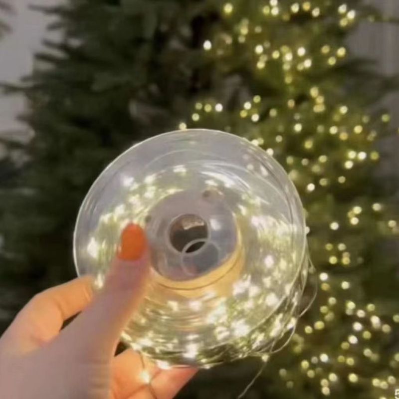 Luci natalizie con telecomando - Luci a LED in rame con filo verde e lampadine stellate, per decorazioni natalizie per interni ed esterni_voghion.com