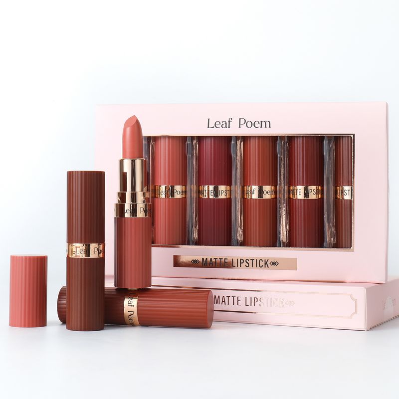 LEAF P0EM Makeup Set Six Matte Lipsticks Long-lasting Waterproof Lip Gloss_voghion.com