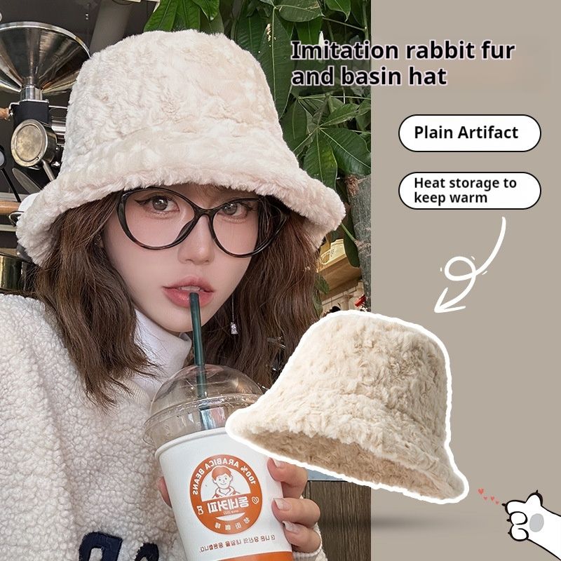 New Big Head Waist Woolen Hat For Children, Autumn Plain Look, Fashionable And Versatile, Showing Face, Small Japanese Fisherman's Hat_voghion.com