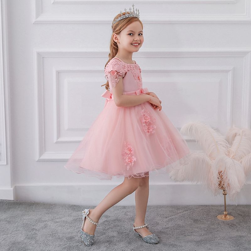 Babykleidung Mädchenkleid Kinderkleid Kleid CuHK Einreihiges, schulterfreies, mit Perlen besetztes Smoking-Laufstegkleid für Kinder_voghion.com