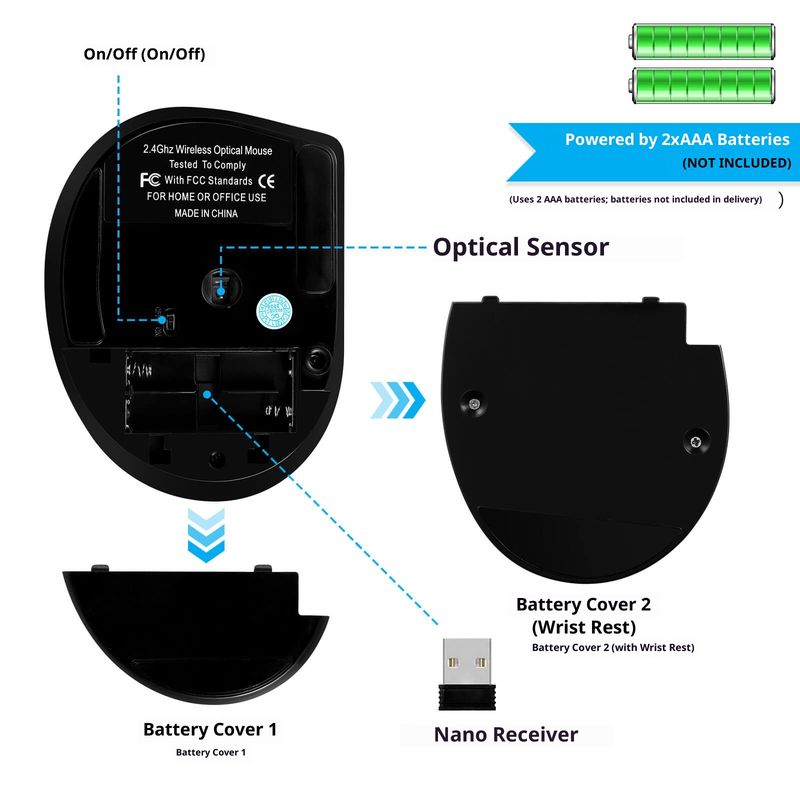 Digitex Digitex In Stock Cross-Border USB 2.4G Wireless Upright Vertical Grip Ergonomic Optical Gaming Mouse_voghion.com