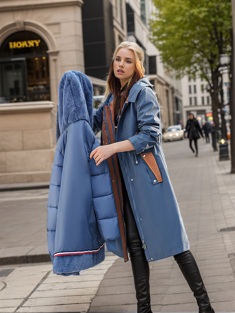 Women's winter new long women's cotton-padded jacket and lamb wool warm coat._voghion.com
