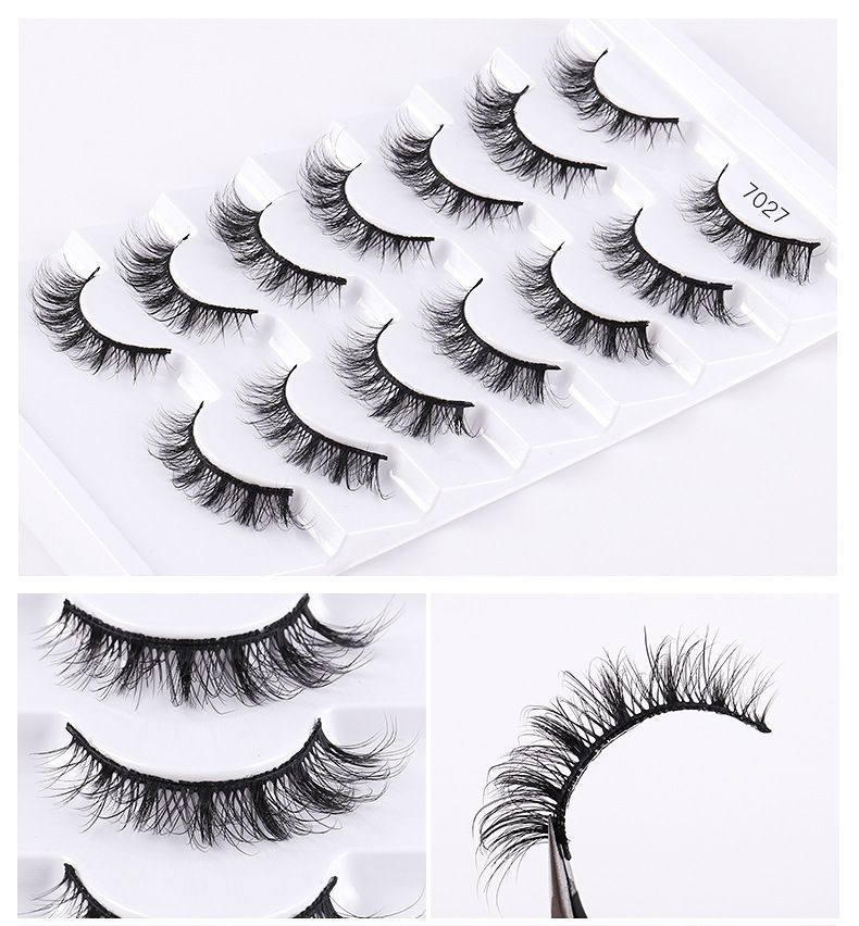 European And American Hot-Selling 7 Pairs Natural Synthetic False Realistic Curl Long Eyelashes In Stock_voghion.com