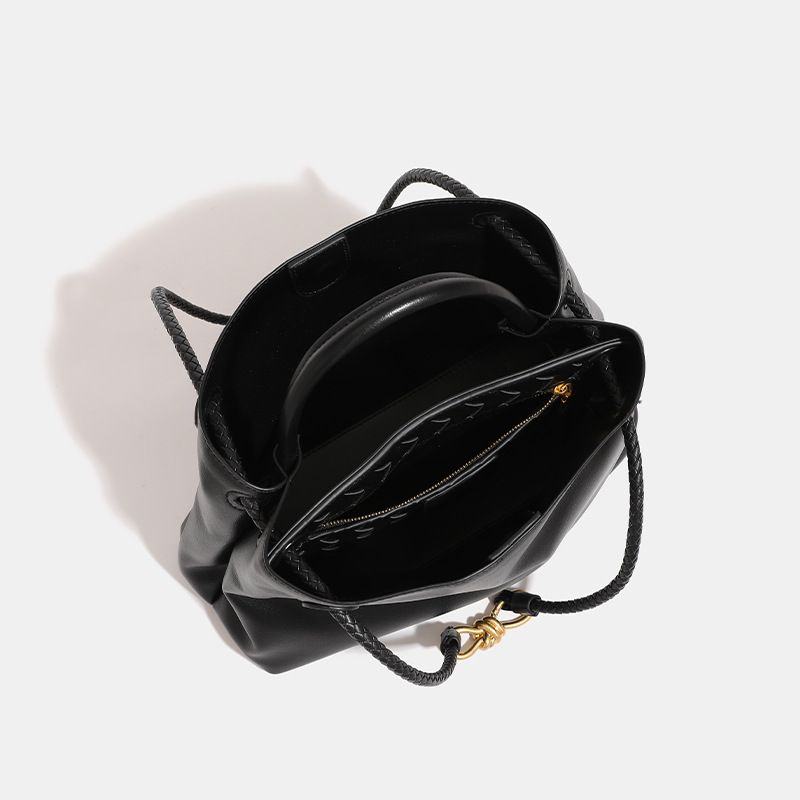 Borsa a mano da donna intrecciata con fibbia in corda metallica, nuova moda, grande borsa a tracolla_voghion.com