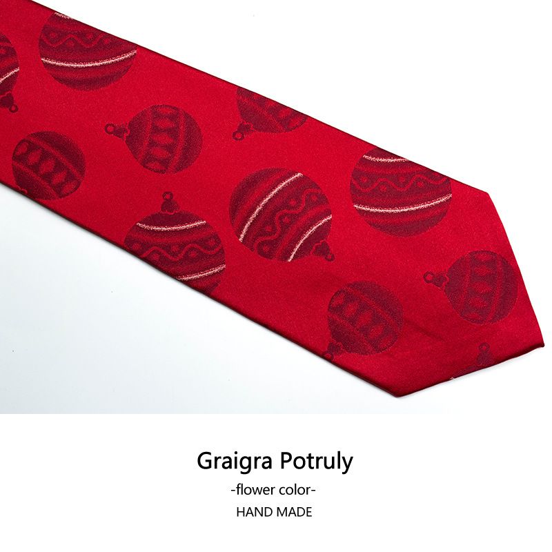 Christmas tie Santa Claus snowflake tie New Year event mulberry silk tie 10 cm silk tie_voghion.com