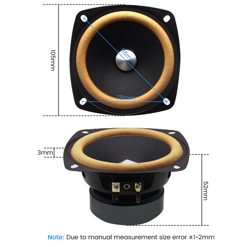 AIYIMA täissageduslik 4-tolline 8 oomi 10W lauaarvuti Bluetooth-kõlar, nahast servaga, paberist koonusega, 1 tk_voghion.com