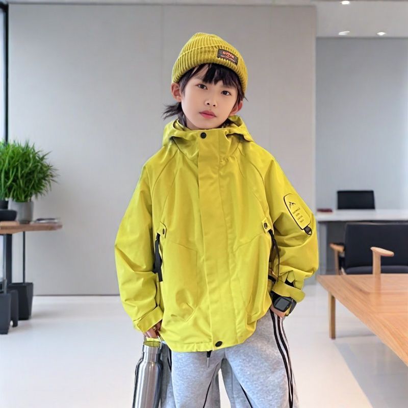 Winddichte Jacke für Jungen, Kindermode, Frühjahr, neue koreanische Version, vielseitiger Reißverschluss, Kapuze, lässiges Oberteil für ältere_voghion.com
