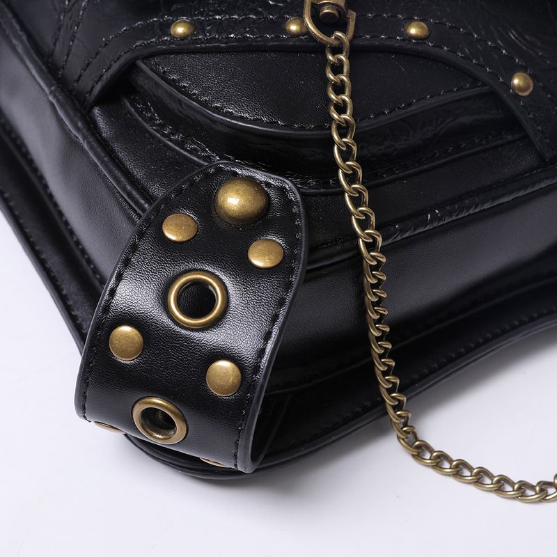 Vrouwen Punk Chain Outdoor Skull Mobiele Autotas Schouder Crossbody Tas Retro Mobiele Telefoon Heuptas_voghion.com