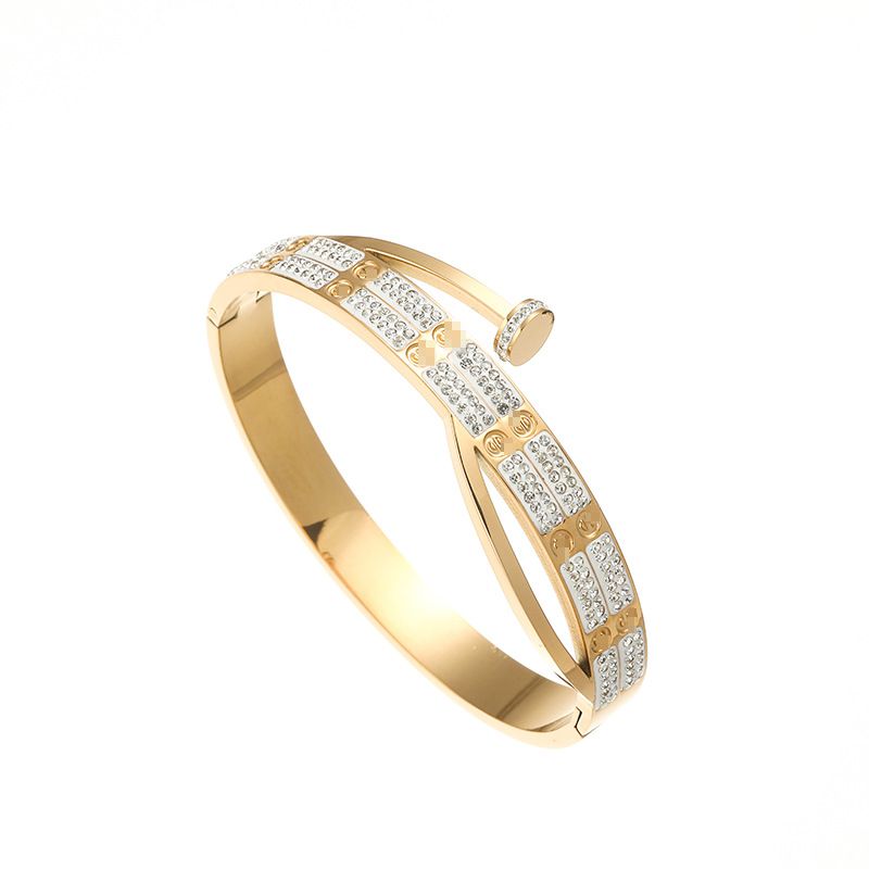 Minimalist Titanium For Women Screwdriver Inlay, High-End Stainless Steel Bracelet With Polished High Gloss_voghion.com