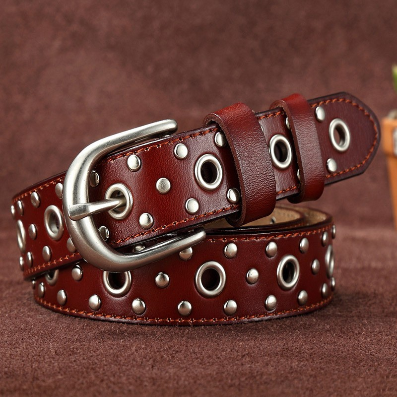 Cintura punk con rivetti cavi casual alla moda in stile coreano e giapponese da donna_voghion.com