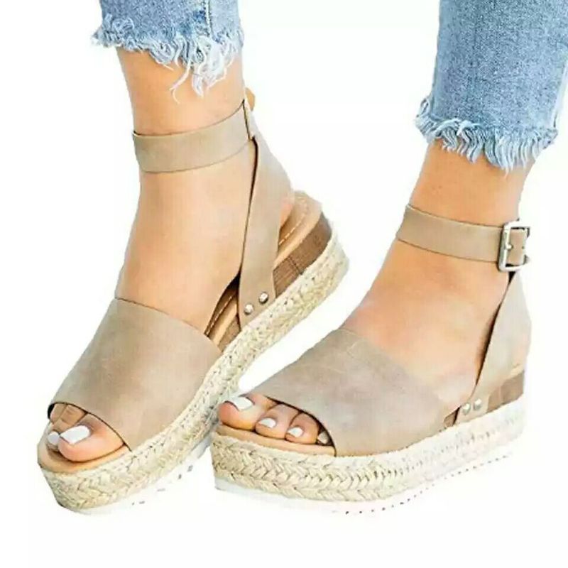 Spring/Summer 2025 Large Rope Matsuke Thick Sole Buckle Flat Bottom Women's Sandals_voghion.com