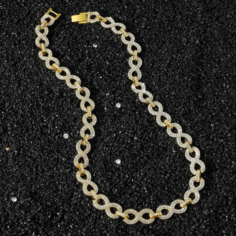 European And American Men's Hip-hop Style Word Infinite Symbol Splicing Chain Necklace_voghion.com