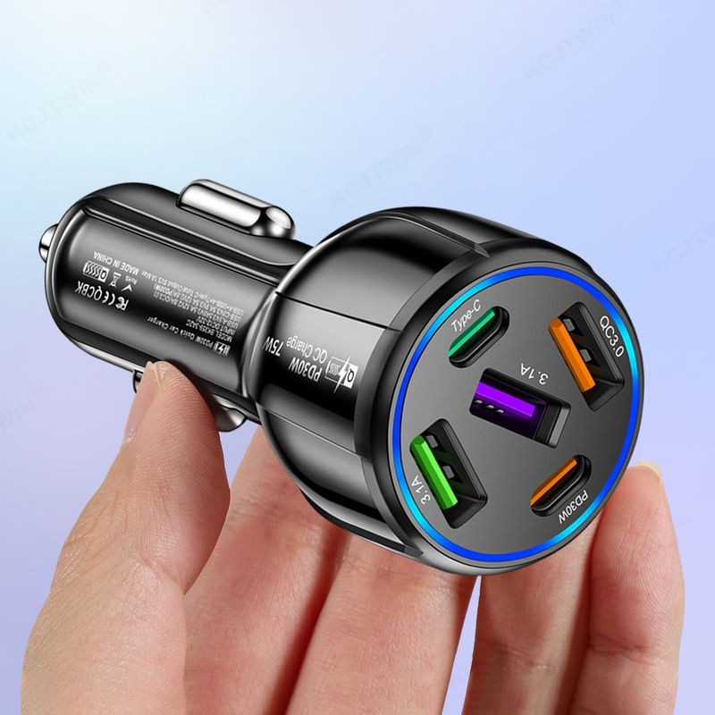 Music Festival  CE FCC Rohs UL Report One to Five Fast Charger 3USB+2PD Car Charging_voghion.com