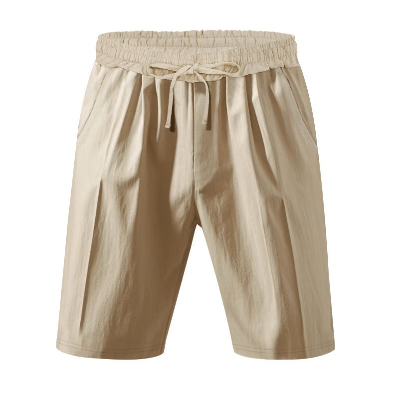 Herren-Set aus Leinenhemd und Shorts – langärmlige hawaiianische Strandkleidung, locker sitzendes, lässiges Sommeroutfit_voghion.com