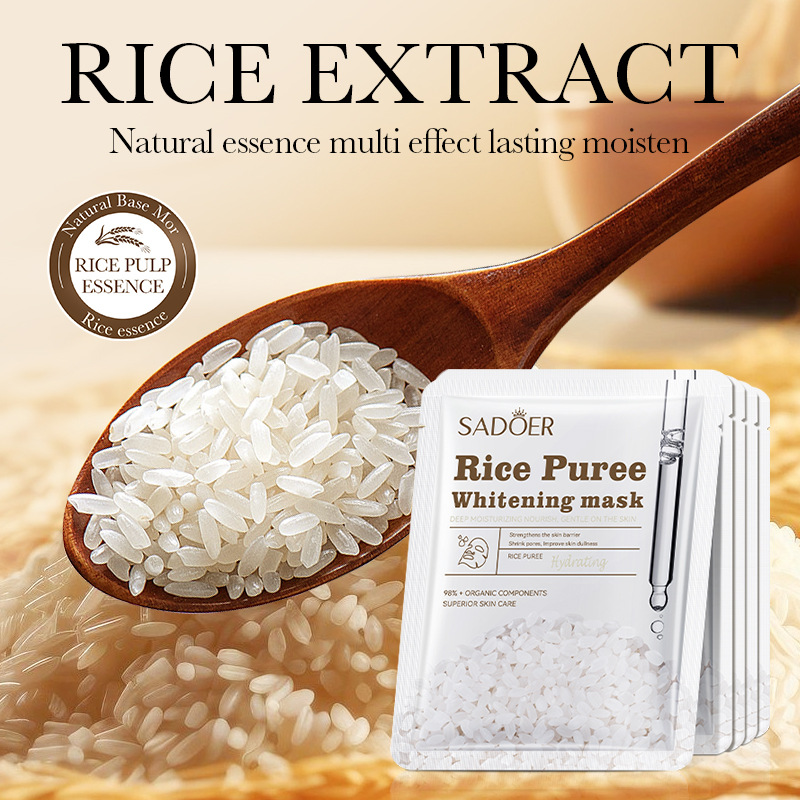 Maschera viso schiarente e idratante originale SADOER Rice all'inglese_voghion.com
