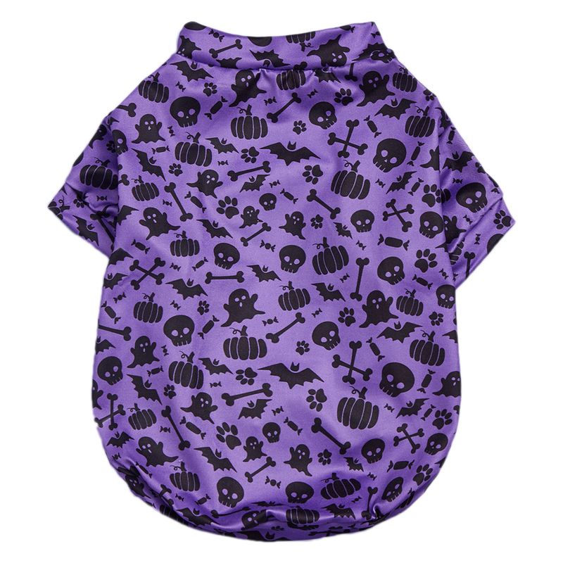 Nova camiseta fina para animais de estimação, estilo Halloween, moderna, versátil, com proteção solar, resistente ao calor e anti-queda_voghion.com