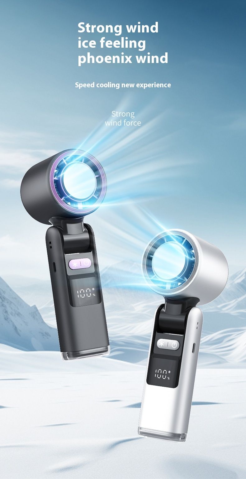New Handheld Cooling Violent Turbo Mini Rechargeable Foldable Portable Ice Pack Small Fan_voghion.com