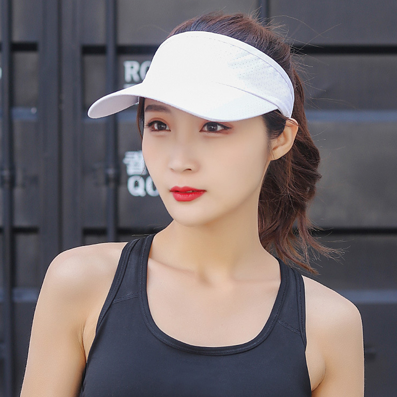 Summer Breathable Sun Hats Men Women Adjustable Visor UV Protection Empty Top Hat Solid Sports Tennis Golf Running_voghion.com
