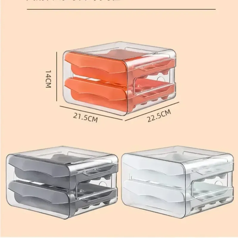Portauova a scorrimento automatico, frigorifero, contenitore per uova, contenitore per uova, cassetto a doppio strato, cucina_voghion.com