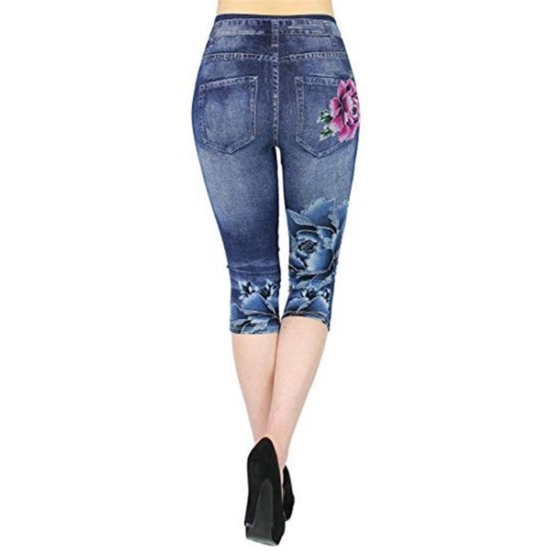 Îmbrăcăminte de damă Pantaloni tăiați de vară Vânzare fierbinte Pantaloni de damă cu talie înaltă imprimați_voghion.com