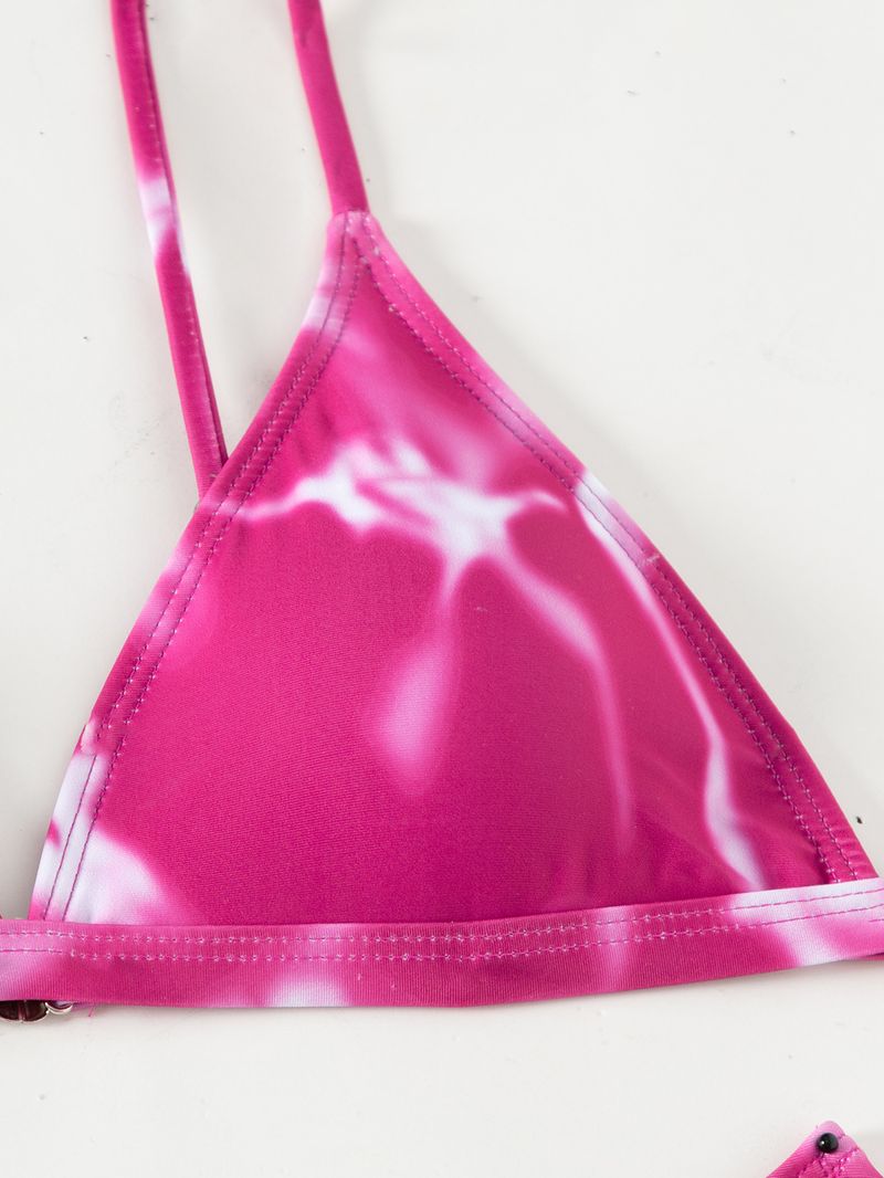 Dameskleding Multi Color Tie Dye Print Sexy Bikini Bikini Driedelig Dames Badpak_voghion.com