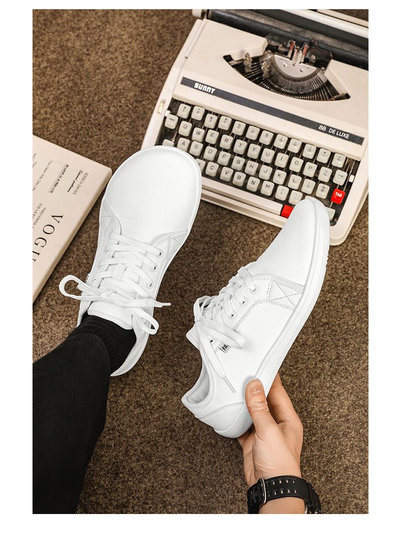 Scarpe casual da uomo nuove, larghe, a piedi nudi, leggere, con suola morbida, sportive all'aperto, basse, allacciate in pelle_voghion.com
