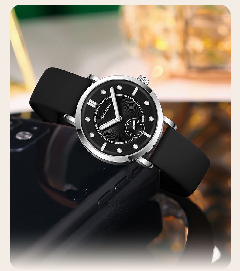 Women's Fashion Watch With Luminous Silicone Strap, Waterproof Casual Wristwatch For Everyday Wear, Minimalist Design With Round Dial_voghion.com