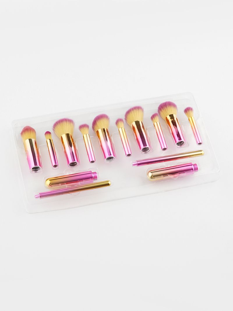 Set di 10 pennelli per trucco rimovibili multicolori_voghion.com