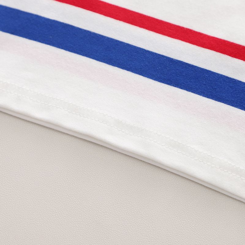 Liten och medelstor sommar randig kostym för pojkar och flickor, ärmlös rund hals, tvådelad linne för barn_voghion.com