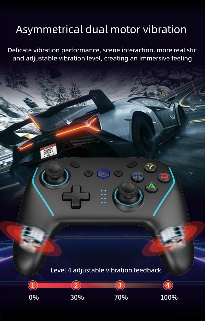Langming V8 Wireless Computer Game Controller With Motion Sensing, Vibration, Gyroscope, Hall Joystick For PC, Mobile,_voghion.com