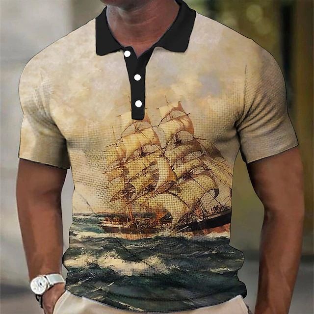 Neues lässiges kurzärmeliges Henry-Poloshirt mit einfarbigem Karomuster und drei Knöpfen für Herren_voghion.com