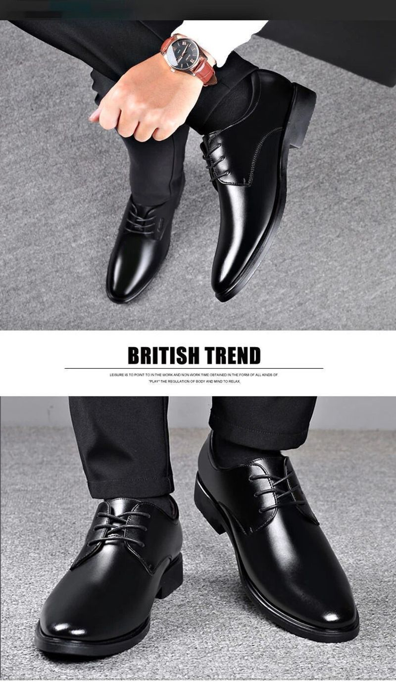 Selected New Elegant Men's British Style Elevated Business Casual Leather Fashion Simple Versatile Pointed Shoes_voghion.com