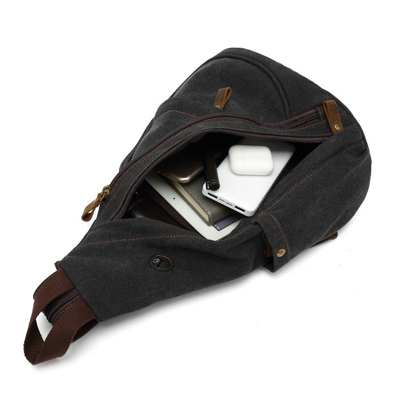 Borsa da petto in tela da uomo alla moda multiuso, borsa da uomo casual di grande capacità, borsa a tracolla singola, zaino posteriore_voghion.com