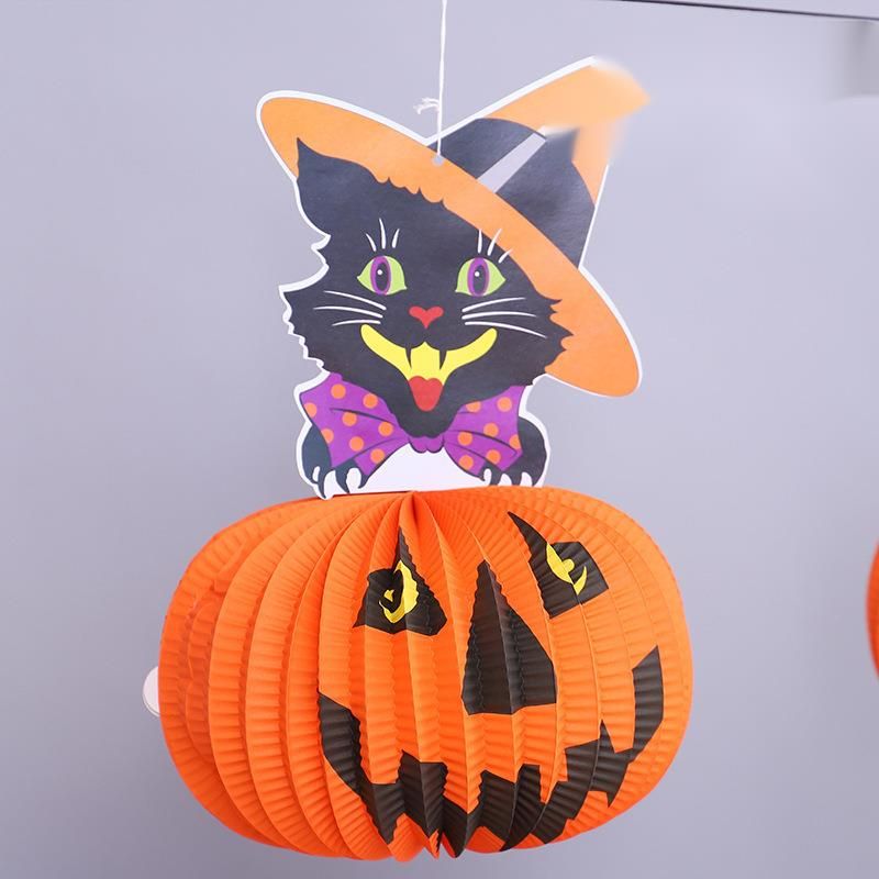 Forniture per decorazioni di Halloween, oggetti di scena, allestimento di scene, fantasmi, streghe, ragni, decorazioni sospese, zucche, lanterne di carta_voghion.com
