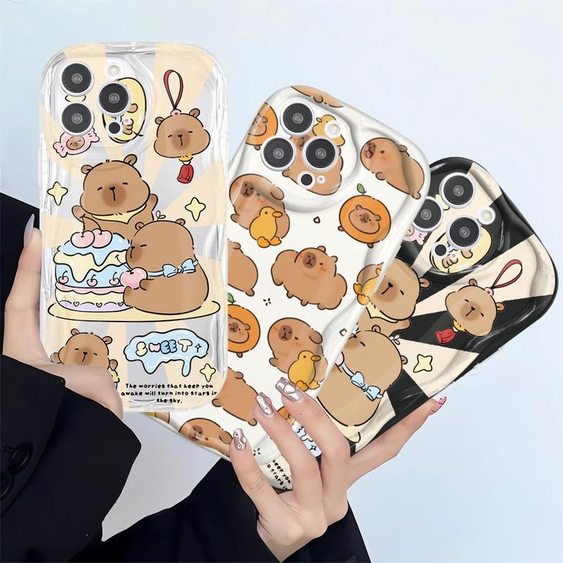 Capybara Phone Case for iPhone 8 7 11 Pro SE 14 Plus XR 13 Mini 15 16 ProMax 12 Pro XS Max Soft Silicone Cover_voghion.com