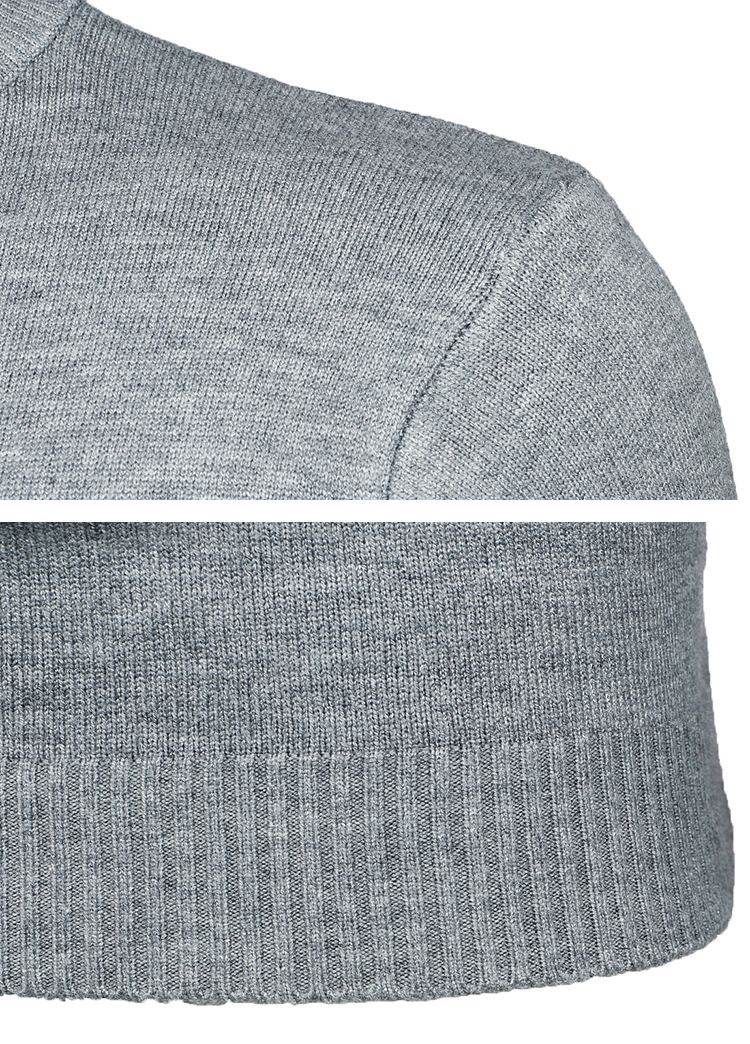 Einfarbiger Pullover für Herren mit Laufvolumen, halber Rollkragenpullover, Einheitsgröße, langärmeliges Pullover-Bottom-Shirt_voghion.com