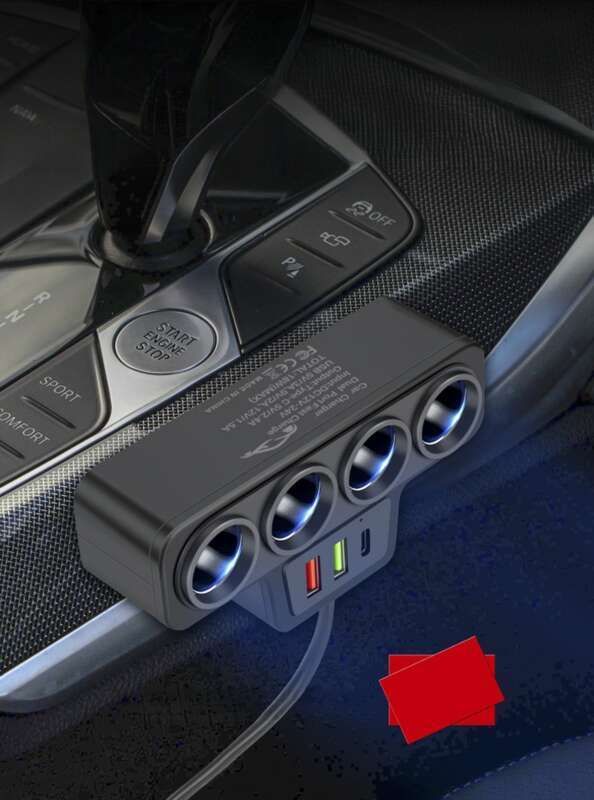 Allume-cigare universel 1 à 4, avec interface de charge rapide QC3.0 + USB + PD, 12 V/24 V, 2025_voghion.com