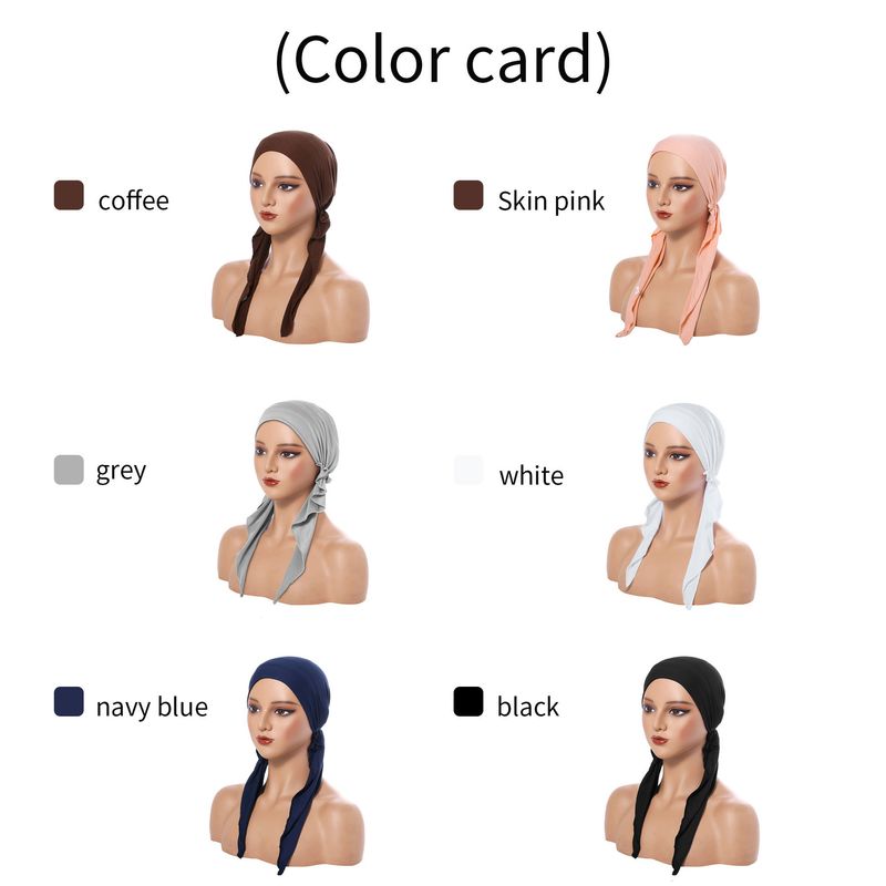 Nuovo cappello turbante multicolore cappello curvo cappello turbante tinta unita cappello da donna cappello a coda lunga fascia alla moda stile femminile_voghion.com